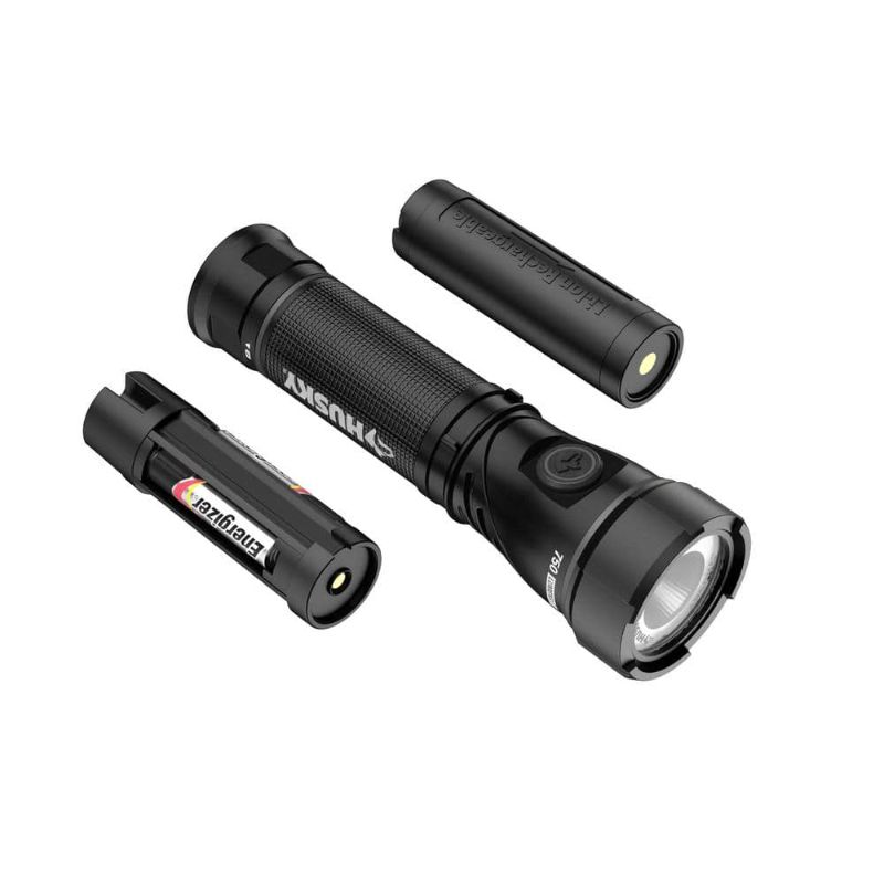 Photo 1 of 750 Lumens Dual Power LED Swivel-Head Rechargeable Flashlight with Pocket Clip and Rechargeable Battery