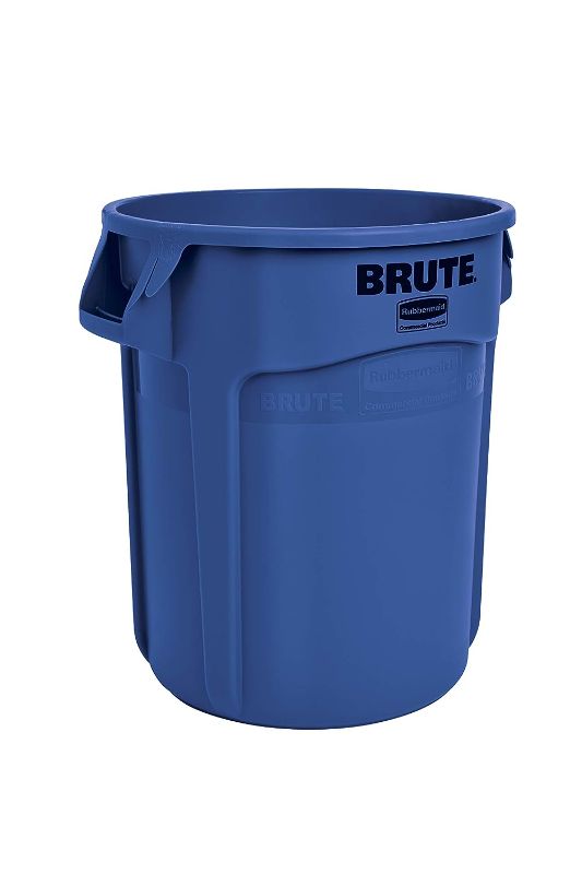 Photo 1 of **MINOR SCRATCHES ON ITEM**
Rubbermaid Commercial Products BRUTE Heavy-Duty Trash/Garbage Can, 10-Gallon, Blue, Wastebasket for Home/Garage/Mall/Office/Stadium/Bathroom