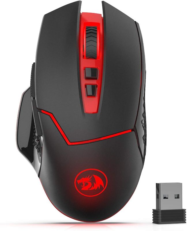 Photo 1 of ***USED - UNABLE TO TEST - NO BATTERIES***
Redragon M690-1 Wireless Gaming Mouse with DPI Shifting, 2 Side Buttons, 2400 DPI, Ergonomic Design, 8 Buttons-Black