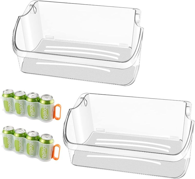 Photo 1 of [2 PACK] AMI PARTS 240324502 Refrigerator Door Bin Shelf Compatible with cro-sley,frigi-daire,ken-more Replace 844402,AP2549806,PS429767,EAP429767,with 2 Soda Can Organizer
