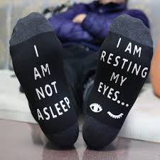 Photo 1 of "I am NOT asleep,I am resting my eyes Funny Socks Novelty Cotton Socks
