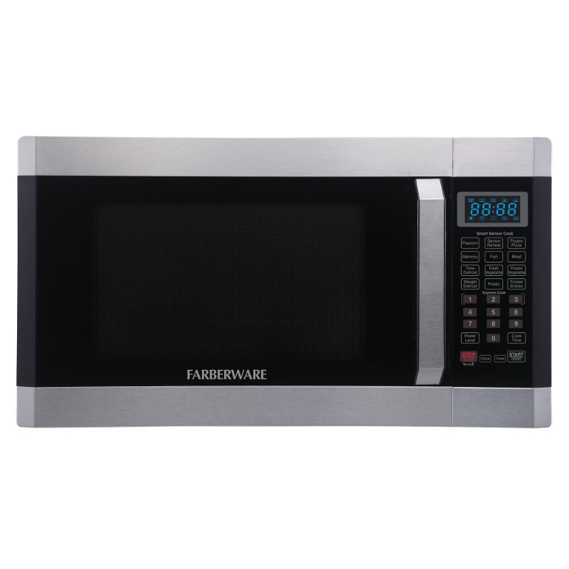 Photo 1 of 1.6 Cu. Ft. 1100- Watt Countertop Microwave Oven with Smart Sensor in Stainless Steel with Platinum
