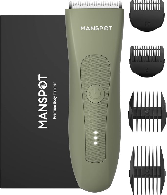 Photo 1 of **GOOD USED**MANSPOT Manscape Hair Trimmer for Men and Women, Electric Ball Trimmer Pubic Body Shaver, Hypoallergenic Ceramic Blade Heads,Waterproof Wet/Dry Groin & Body Shaver Groomer,20 Times Usage
