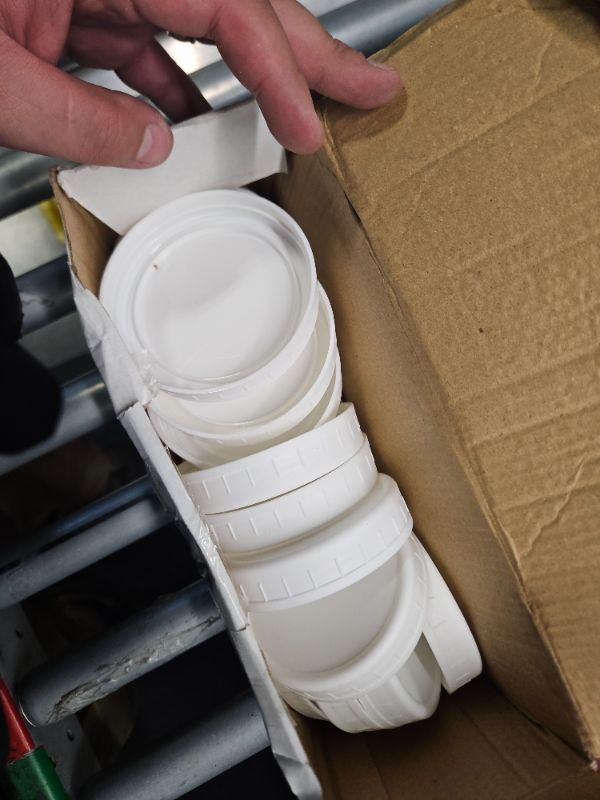 Photo 1 of 24 PACK, WIDE Mouth Mason Jar Lids for Ball, Kerr and More - White Plastic Storage Caps for Canning Jars - Leak-Proof & Anti-Scratch Resistant Surface
