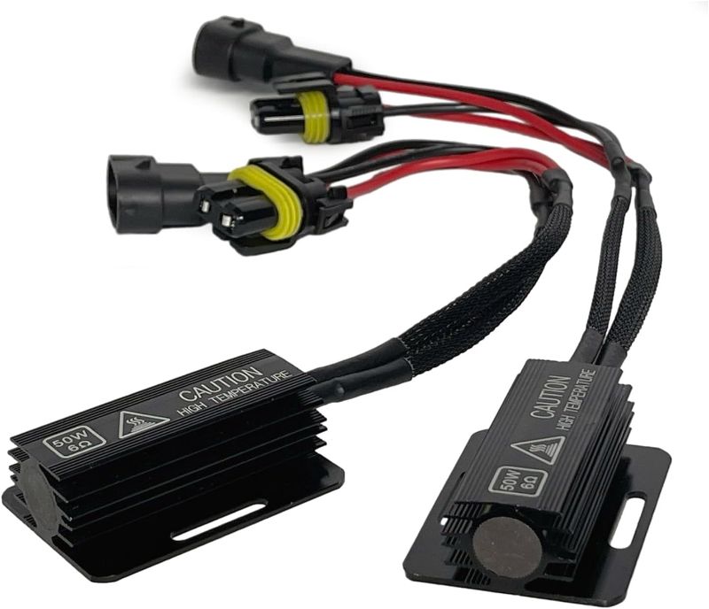 Photo 1 of 9005 9006 9145 LED Load Resistor Adapter 50W 6Ohm Upgraded Canbus Decoder Fix Headlights Fog Light DRL Error Code Anti-Flicker Wiring Relay Harness
