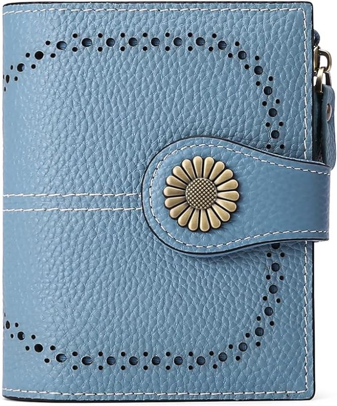 Photo 1 of SENDEFN Small Womens Wallet Leather Bifold Card Holder RFID Blocking with Zipper Coin Pocket
