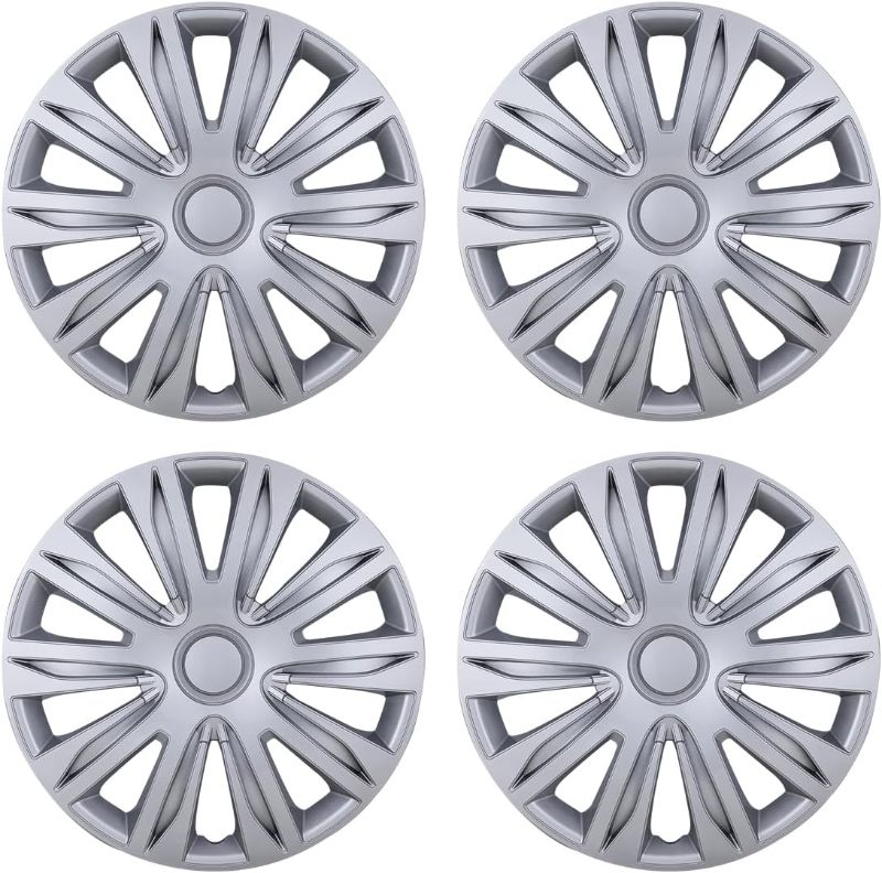 Photo 1 of 16'' Hubcaps Set of 4 Wheel Rim Cover Universal R16 Hub Caps Replacement ABS Material Exterior Accessories for Car Pickup Truck SUV (16-Inch, Lacquer)
