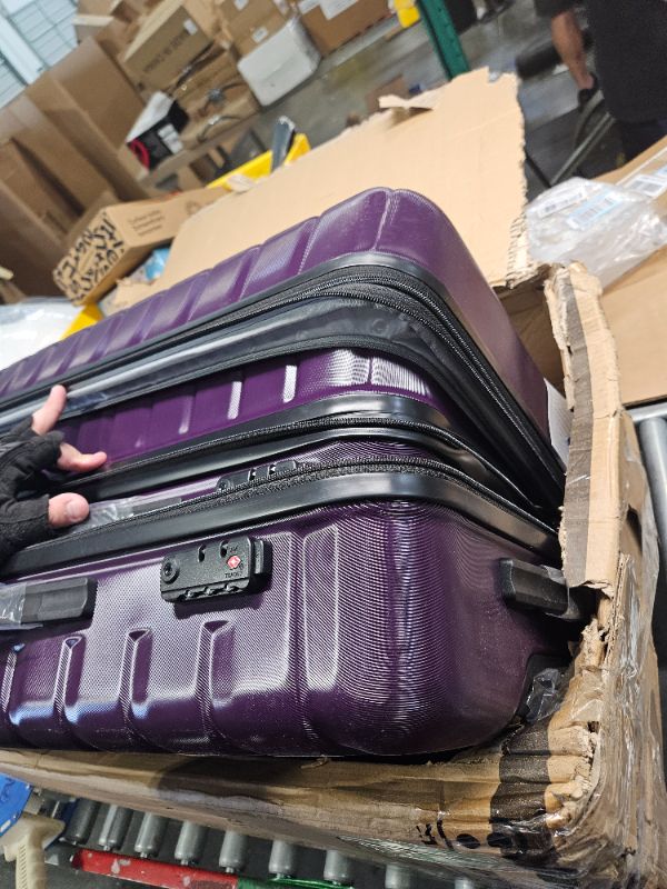 Photo 2 of **PARTIAL SET**COOLIFE Luggage Expandable Suitcase PC ABS TSA Luggage 3 Piece Set Lock Spinner Carry on (purple, 3 piece set)
