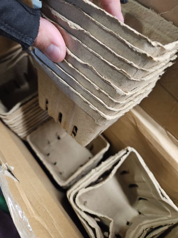 Photo 1 of 100 Pcs Natural Pulp Fiber Berry Basket 1 Pint, 4.3 x 4.3 x 3 Inch, Adequate Quantity, Good Ventilation Performance, Safe and Reliable, Capacity and Size, Applicable Occasions
