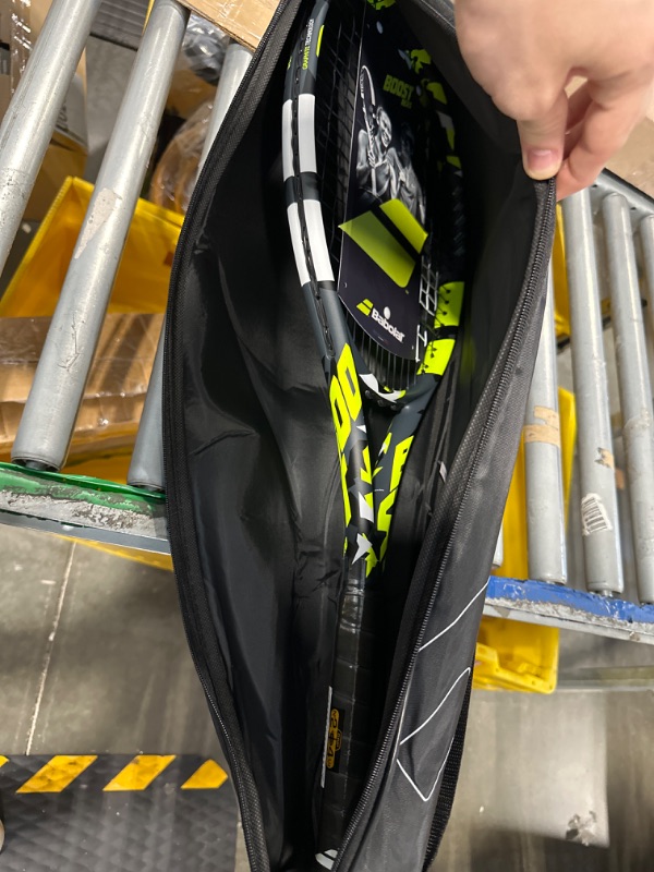 Photo 1 of Babolat Pure Aero Tennis Racquet (7th Gen) - Strung with 16g White Babolat Syn Gut at Mid-Range Tension 4 1/4" Grip`