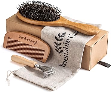 Photo 1 of ***PARTIAL SET**Boar Bristle Hair Brush set – Curved and Vented for Wet and Dry Detangling Hair Brush for Women Long, Thick, Thin, Curly & Tangled Hair