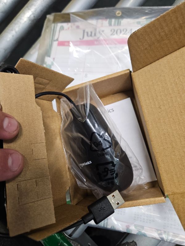Photo 1 of Amazon Basics 3-Button Wired USB Computer Mouse, Black Single Wired Mouse