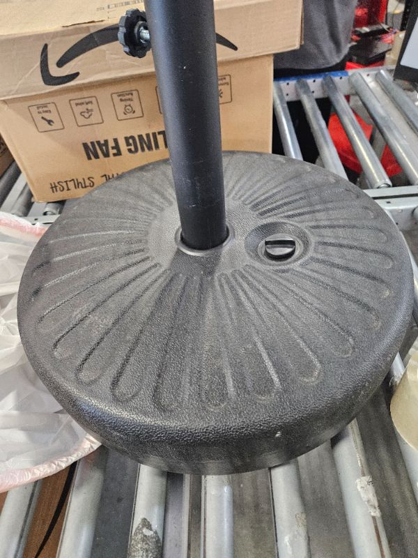 Photo 2 of **USED**50LBS Round Umbrella Base Water Filled with Steel Umbrella Holder, Heavy Duty Fillable Umbrella Base Stand for Outdoor, Patio, Lawn, Garden (Black)