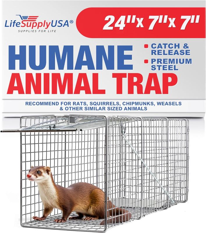 Photo 1 of Havahart 1079SR Large 1-Door Humane Catch and Release Live Animal Trap for Raccoons, Cats, Bobcats, Beavers, Small Dogs, Groundhogs, Opossums, Foxes, Armadillos, and Similar-Sized Animals