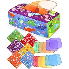 Photo 1 of *****3pack*****DINORUN Baby Tissue Box Toy - Baby Toys 6-12 Months, Montessori Toys for Babies 6-12 Months with Crinkle, Infant Sensory Toys Baby Christmas Stocking Stuffers Learning Toy
