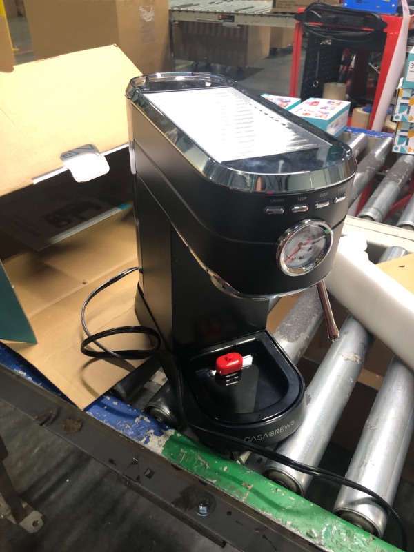 Photo 4 of CASABREWS Espresso Machine 20 Bar, Stainless Steel Espresso Maker with Milk Frother Steam Wand, Compact Cappuccino Machine for Home, Espresso Coffee Machine with Removable Water Tank, Black
***Missing portafilter*** 