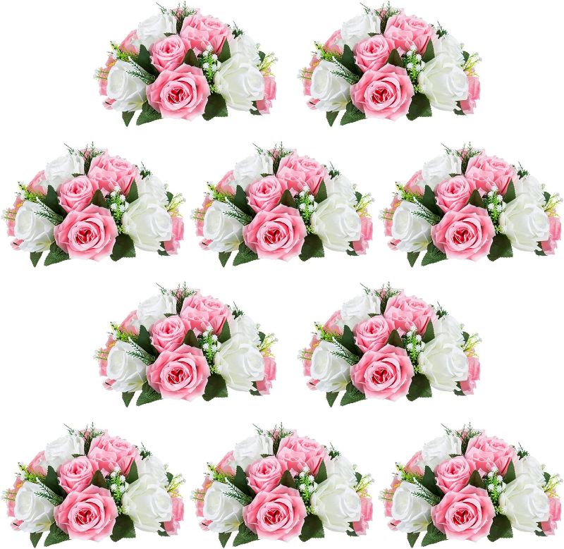 Photo 1 of 16  Flower Ball Arrangement Bouquet,  Suitable for Our Store's Wedding Centerpiece Flower Rack for Parties Valentine's Day Home Décor (Pink & White)
***Stock photo is a similar item*** 