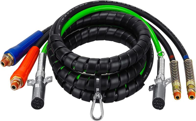 Photo 1 of 12Ft 3 in 1 ABS & Air Power Line Hose Kit Wrap 7 Way Electrical Cable Airline for Semi Trucks Trailer Tractor
***New, factory packaging still intact*** 