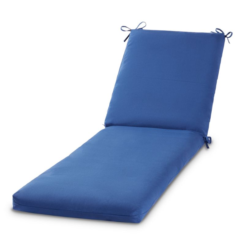 Photo 1 of 23 in. X 73 in. Outdoor Chaise Lounge Cushion in Marine Blue
