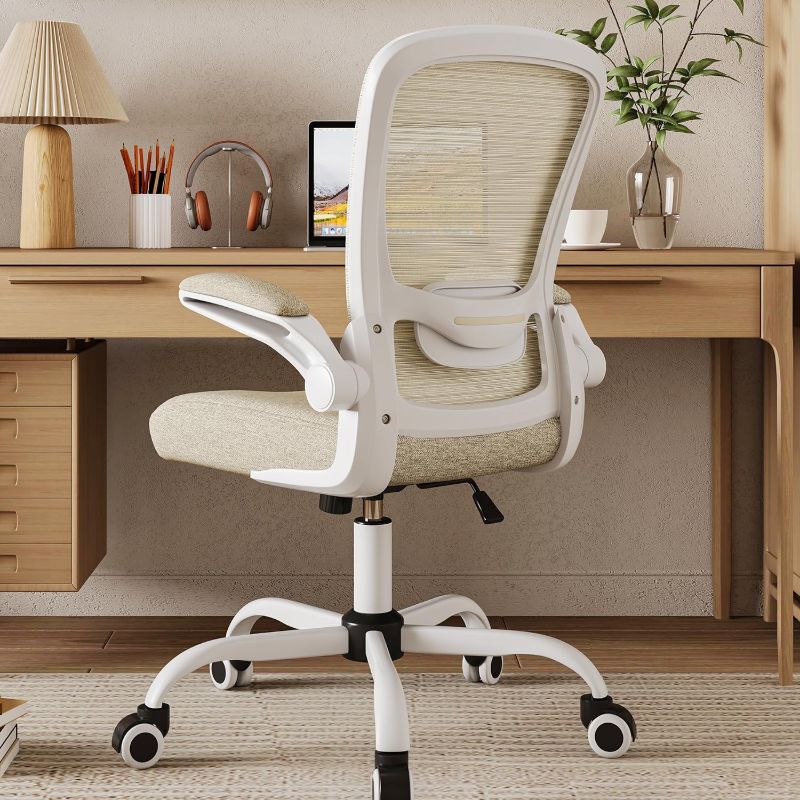 Photo 1 of Mimoglad Home Office Chair, High Back Desk Chair, Ergonomic Mesh Computer Chair with Adjustable Lumbar Support and Thickened Seat Cushion (Modern, Beige)
***New, factory packaging still intact*** 
