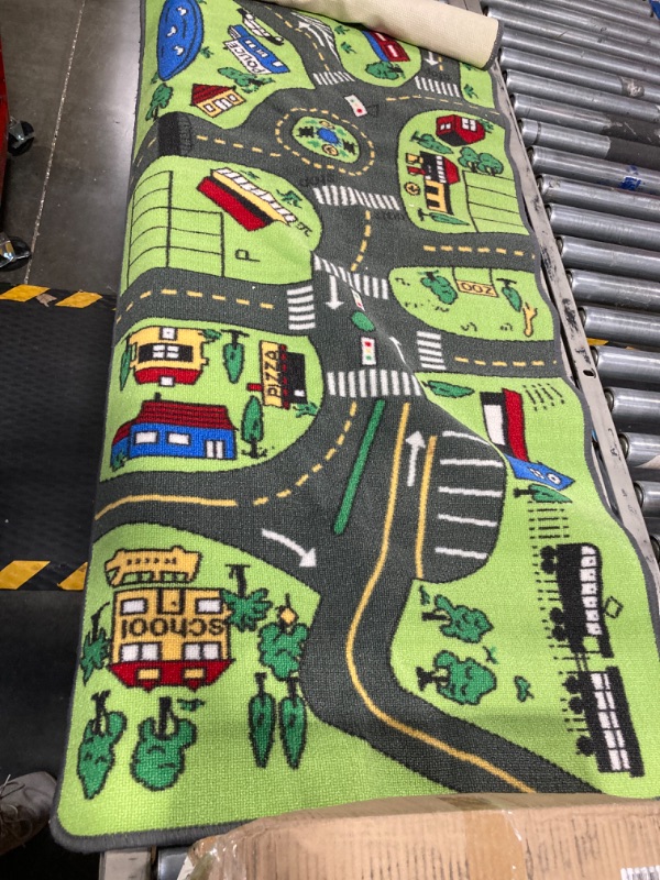 Photo 4 of  Kids Carpet Playmat Rug with Non-Slip Backing, City Life Play Mat for Playing with Car Toy, Game Area for Baby Toddler Kid Child Educational Learn Road Traffic in Bedroom, Classroom
***Stock photo is a similar item*** 