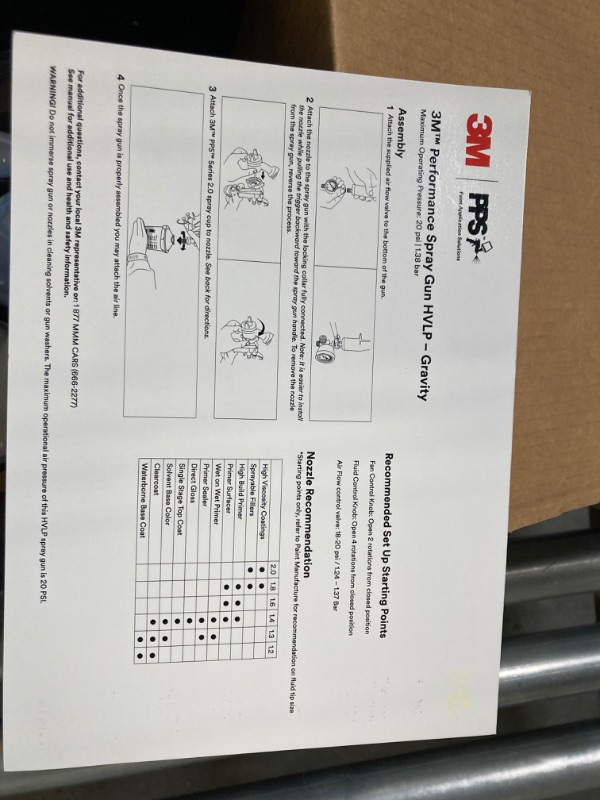 Photo 6 of 3M Performance Spray Gun Starter Kit, 26778, Includes PPS 2.0 Paint Spray Cup System, 15 Replaceable Gravity HVLP Atomizing Heads, Air Control Valve