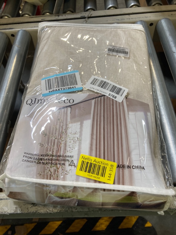 Photo 1 of Elegant Pleated Curtains 102 Inches Long Heavy Duty Thermal Insulated Custom Extra length Burg for Dining Room Cottage Total Blackout 48/60/72 Wide Window Treatments Drapes with Hook for Track Natural Linen 40"W x 102"L x 2 Panels