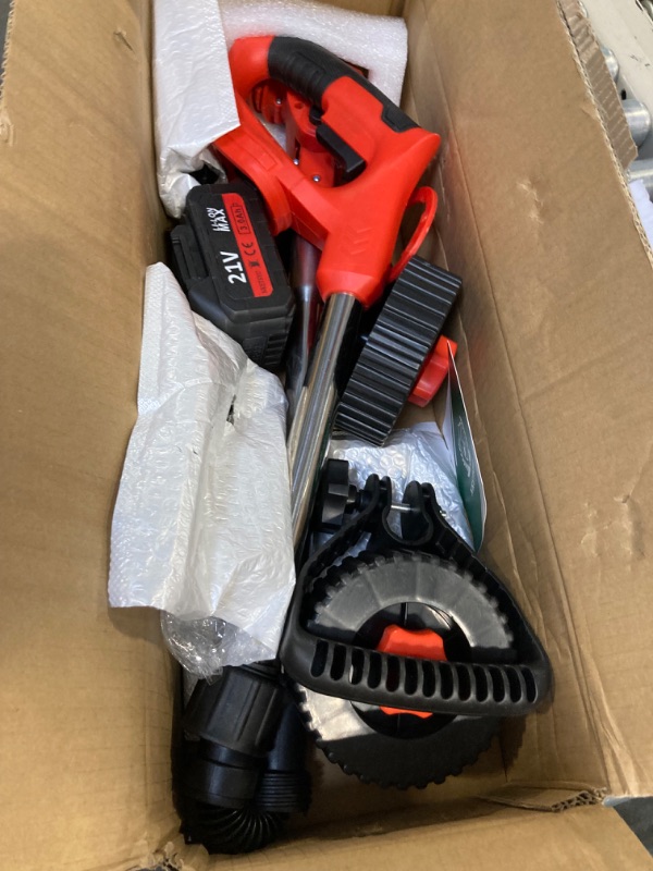 Photo 3 of ****USED***PARTS ONLY***SOLD AS IS NO RETURNS***ALL SALES ARE FINAL****** Electric  Wacker, 3 in 1 Stringless-Grass-Trimmer,Foldable 3.0ah Battery Operated Weed-Wacker Lawn Edger,Adjustable Height Mower for Garden,Lightweight Small Push Edger Tool