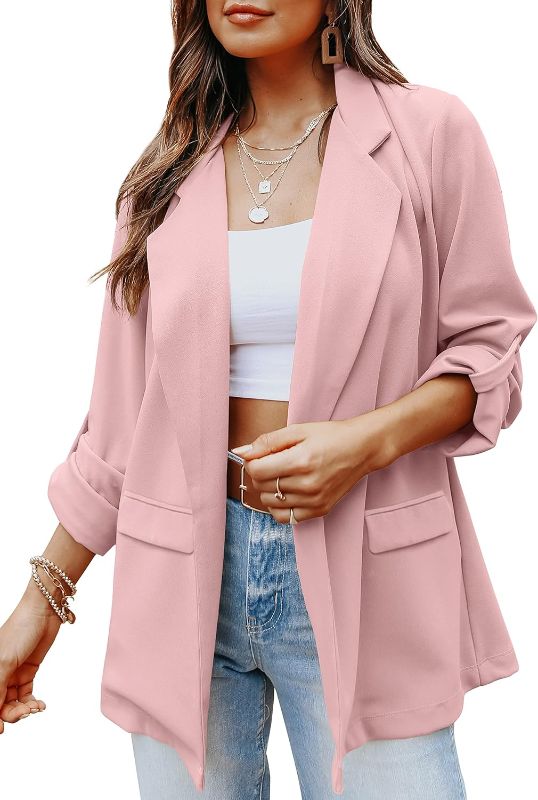 Photo 1 of Imily Bela Womens Casual Blazers Long Sleeve Lapel Open Front Work Office Jacket with Pockets
