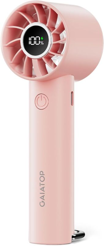 Photo 1 of Gaiatop Portable Mini Fan, Handheld Personal Fan with LED Display, 3 Speeds, 2000mAh USB Rechargeable Battery Fan, LED Lighting, Small Desk Fan for Women Men Girls Kids Indoor Outdoor Travel Pink