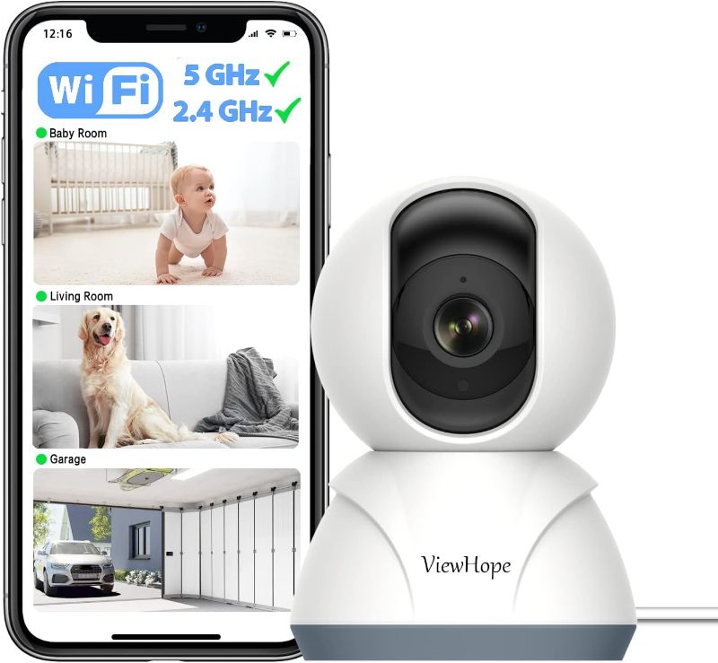 Photo 1 of Indoor Pet Security Camera - 2K WiFi Pet Camera, 2.4G & 5G Dual Band WiFi Indoor Security Camera 360, Pet Camera with Phone App, Dog Camera with Speaker, Indoor Cameras for Home Security

