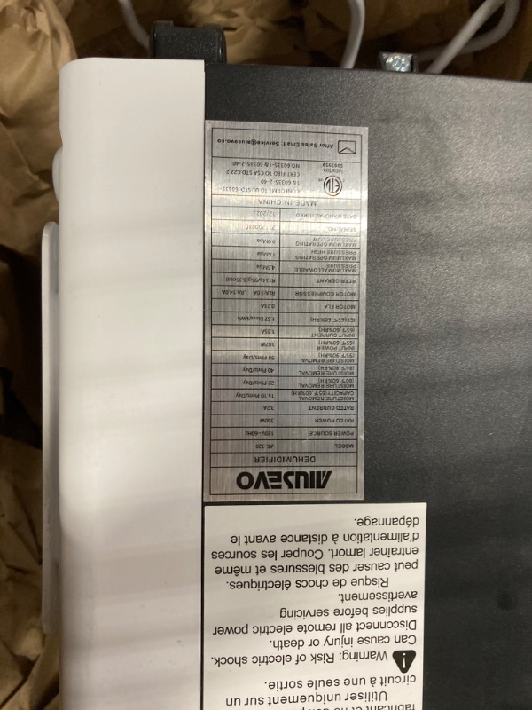 Photo 4 of *** NOT FUNCTIONAL**** SELLING AS PARTS***
4,500 Sq. Ft Dehumidifier for Basements and Home, Aiusevo 50 Pint Dehumidifiers with Drain Hose Ideal for Large Room, Bedroom, Quietly Removes Moisture, 3 Modes Deshumidificador, Child Lock, 24H Timer B09T9GLLW5,