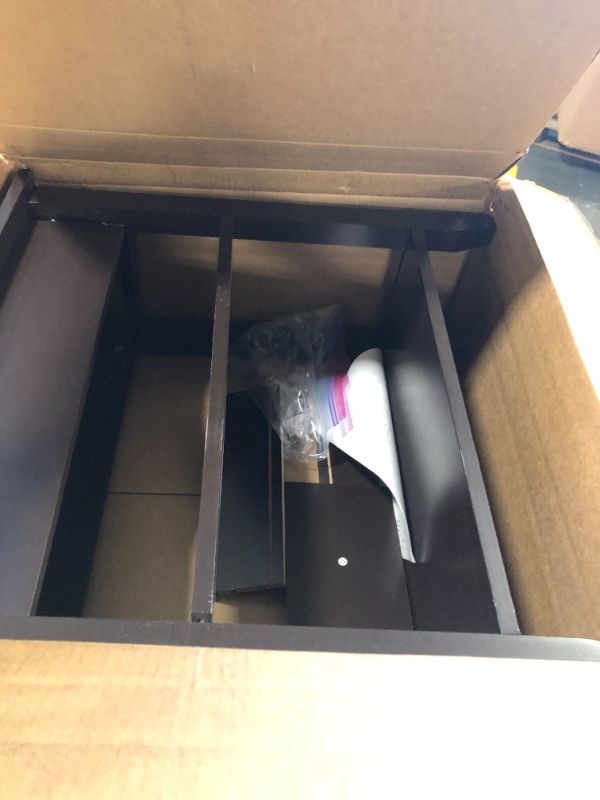 Photo 1 of ChooChoo Side Table Living Room, Narrow End Table with Drawer and Shelf, 3-Tier Sofa End Table for Small Space, Espresso