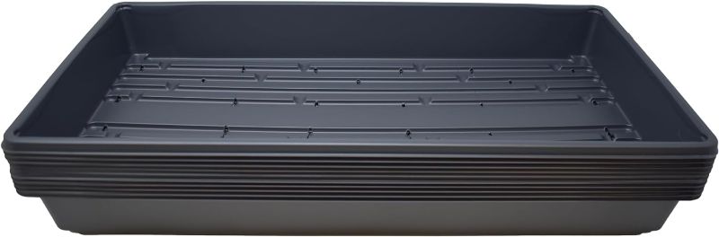 Photo 1 of 10 Plant Growing Trays (WITH Drain Holes) - 20" x 10" - Perfect Garden Seed Starter Grow Trays: for Seedlings, Indoor Gardening, Growing Microgreens, Wheatgrass & More - Soil or Hydroponic

