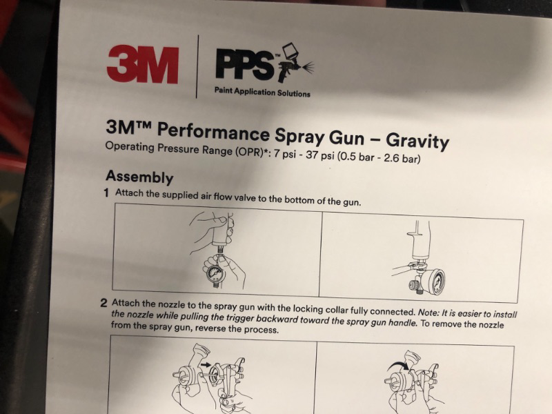 Photo 4 of 3M Performance Spray Gun Starter Kit, 26778, Includes PPS 2.0 Paint Spray Cup System, 15 Replaceable Gravity HVLP Atomizing Heads, Air Control Valve
