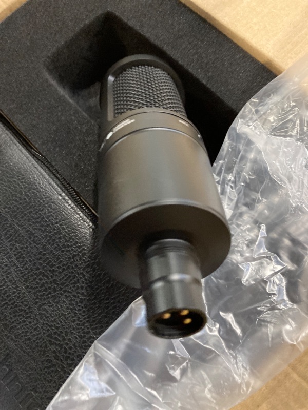 Photo 2 of **** MAJOR DAMGED*** SIGNAL****Audio-Technica AT2020 Cardioid Condenser Studio XLR Microphone, Ideal for Project/Home Studio Applications,Black
