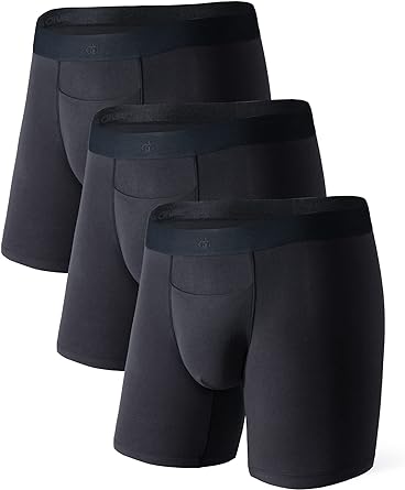 Photo 1 of DAVID ARCHY Cotton Mens Underwear Soft Breathable Moisture-Wicking Horizontal Fly Boxer Briefs for Men 3 Pack (size XL)