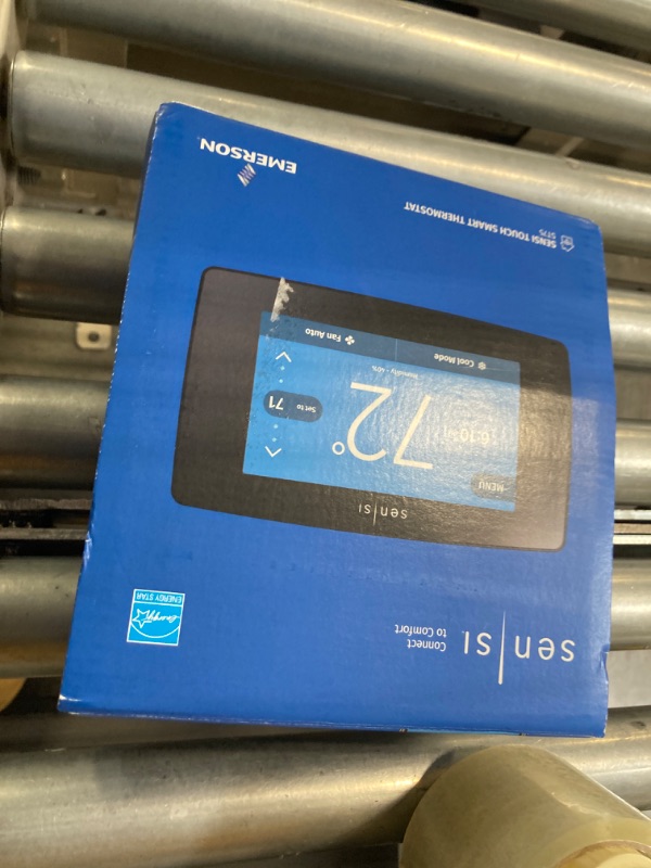 Photo 1 of *** FOR PARTS ONLY ** NO RETUNRS***
Emerson Sensi Touch Wi-Fi Smart Thermostat with Touchscreen Color Display, Works with Alexa, Energy Star Certified, C-wire Required, ST75 Black 5.625" x 3.4" x 1.17" Black Thermostat