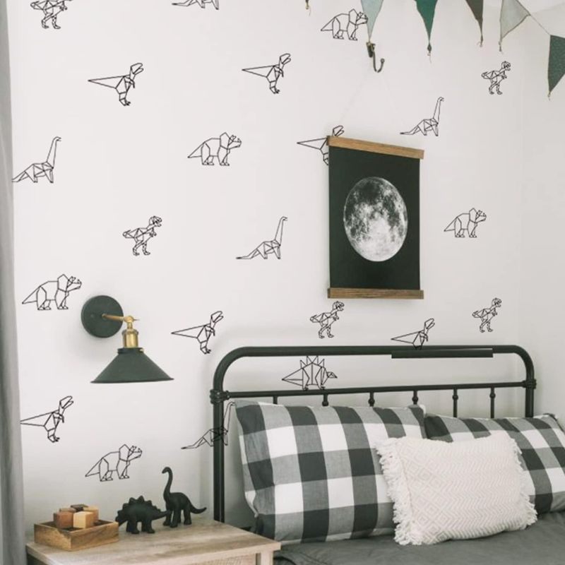 Photo 1 of QUCHENG Dinosaur Wall Decals Animal Boys Bedroom Stickers Removable Decor Nursery Kids Room Modern Stylish Murals DIY Cute Decorations 5 Sheets