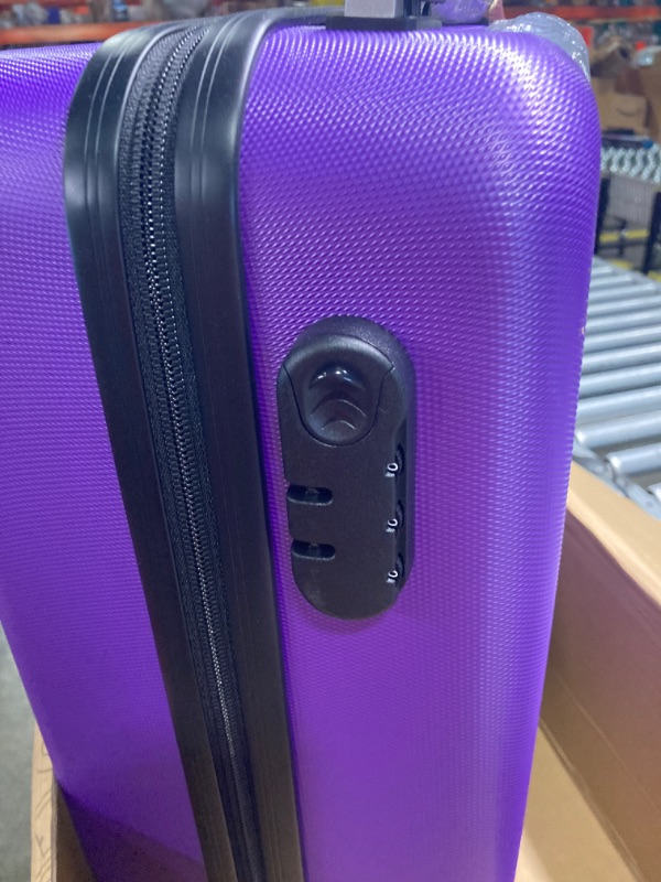 Photo 2 of ****USED***DENT AT THE TOP OF THE SUITCASE**  Kono Carry on Suitcase 19 Inch Hardside Carry on Luggage Small Suitcase with Spinner Wheels Lightweight Rolling Cabin Suitcase for Airplanes Travel Carry-On 19-inch Purple