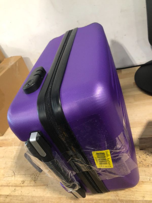 Photo 3 of ****USED***DENT AT THE TOP OF THE SUITCASE**  Kono Carry on Suitcase 19 Inch Hardside Carry on Luggage Small Suitcase with Spinner Wheels Lightweight Rolling Cabin Suitcase for Airplanes Travel Carry-On 19-inch Purple