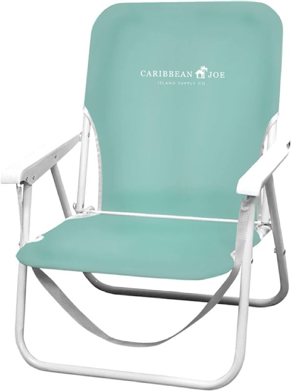 Photo 1 of CARIBBEAN JOE Folding Beach Chair, 1 Position Lightweight and Portable Foldable Outdoor Camping Chair with Carry Strap
