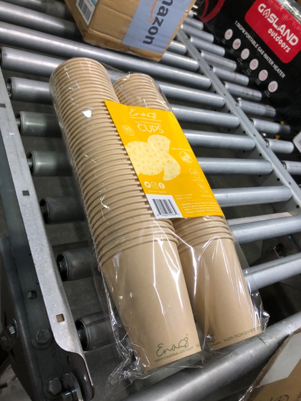 Photo 1 of 100% Compostable Disposable Coffee Cups [12oz 80 Pack] Paper Cups Made from Bamboo, Eco-Friendly, Biodegradable Premium Party Cups, Natural Unbleached by Earth's Natural Alternative 80 Pack 12 Oz Cups