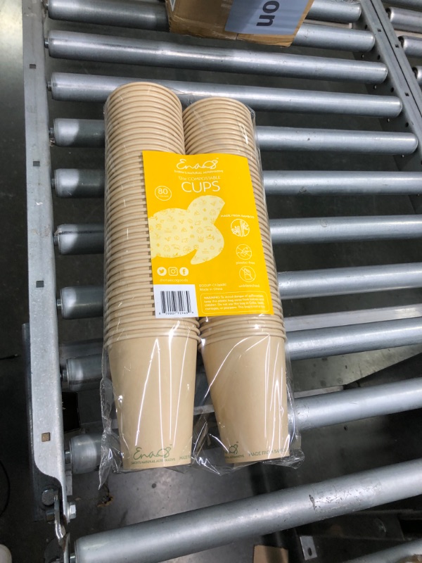 Photo 1 of 100% Compostable Disposable Coffee Cups [12oz 80 Pack] Paper Cups Made from Bamboo, Eco-Friendly, Biodegradable Premium Party Cups, Natural Unbleached by Earth's Natural Alternative 80 Pack 12 Oz Cups