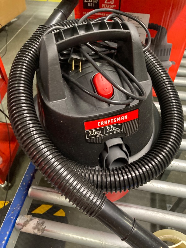 Photo 5 of CRAFTSMAN CMXEVBE17250 2.5 Gallon 1.75 Peak HP Wet/Dry Vac, Portable Shop Vacuum with Attachments