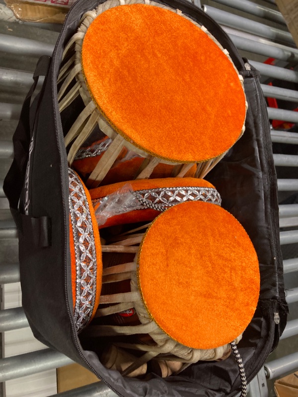 Photo 7 of *** MAJOR DAMAGED***
Bronze Copper & Red Sheesham Advanced Semi-Professional Tabla Set