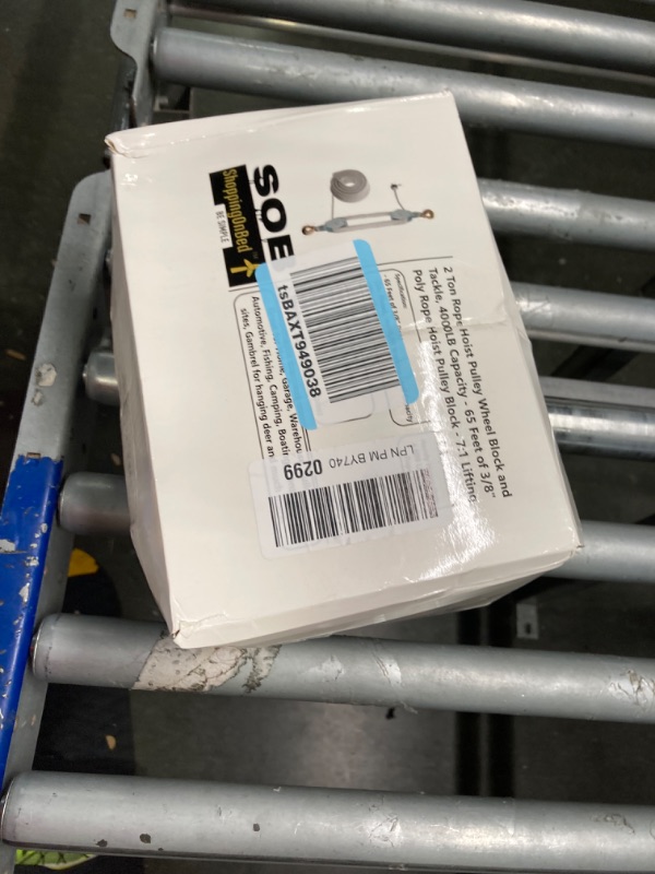 Photo 2 of SoB Block and Tackle Pulley System for Lifting Heavy Objects, 65 Feet of 3/8" Rope and 7:1 Lifting Power, 4000LB Capacity Heavy Duty Rope Hoist Pulley System for Garage Warehouse Building Automotive