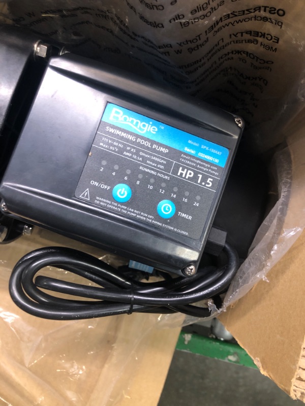 Photo 6 of 1.5 HP Pool Pump with Timer,5400GPH above Ground Pool Pump Timer 115V, Inground Pool Pumps High Speed Flow, Self Primming Swimming Pool Pump with Filter Basket