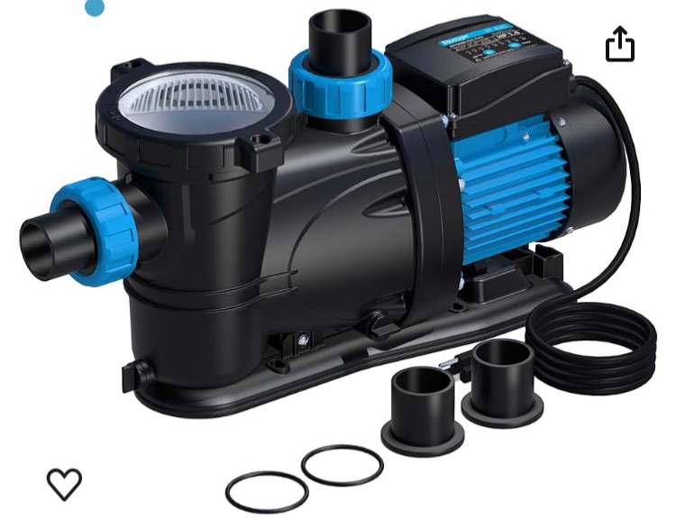 Photo 1 of 1.5 HP Pool Pump with Timer,5400GPH above Ground Pool Pump Timer 115V, Inground Pool Pumps High Speed Flow, Self Primming Swimming Pool Pump with Filter Basket