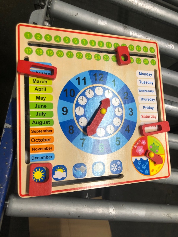 Photo 3 of 00850532007127Pidoko Kids All About Today Calendar Board - My First Clock - PreSchool Educational & Learning Wooden Toy | Montessori Graduation Gifts for Toddlers B
